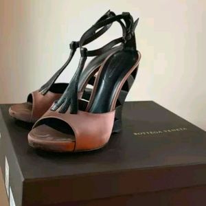 leather and satin bottega veneta